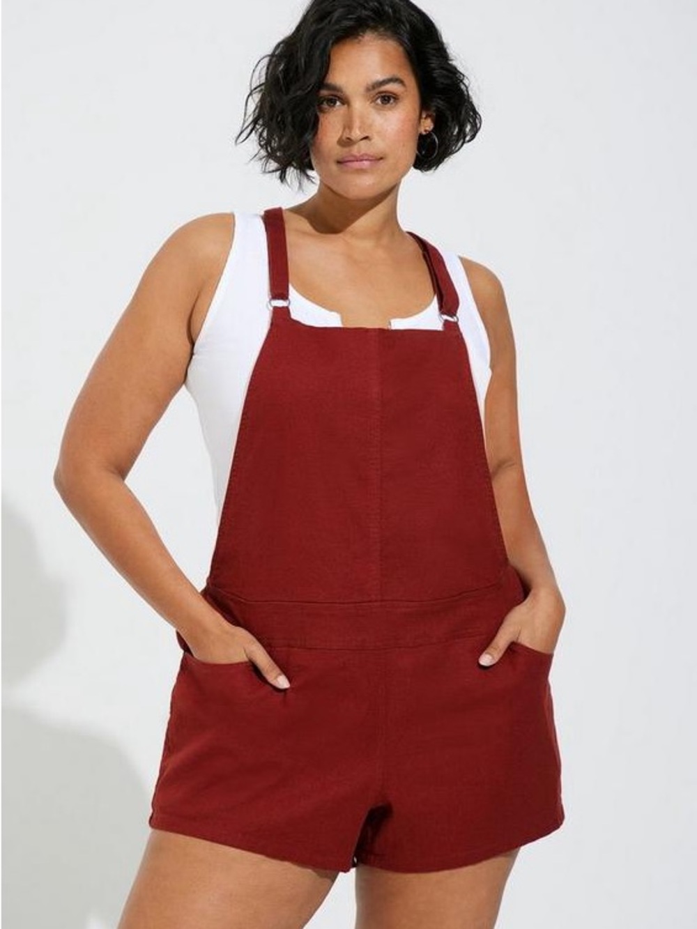 torrid Rust Red Short Overalls - Picture 2 of 11